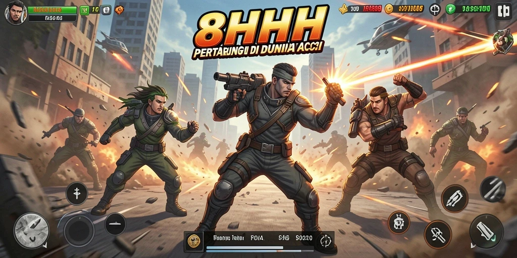 Screenshot menunjukkan pertarungan seru di game Action.