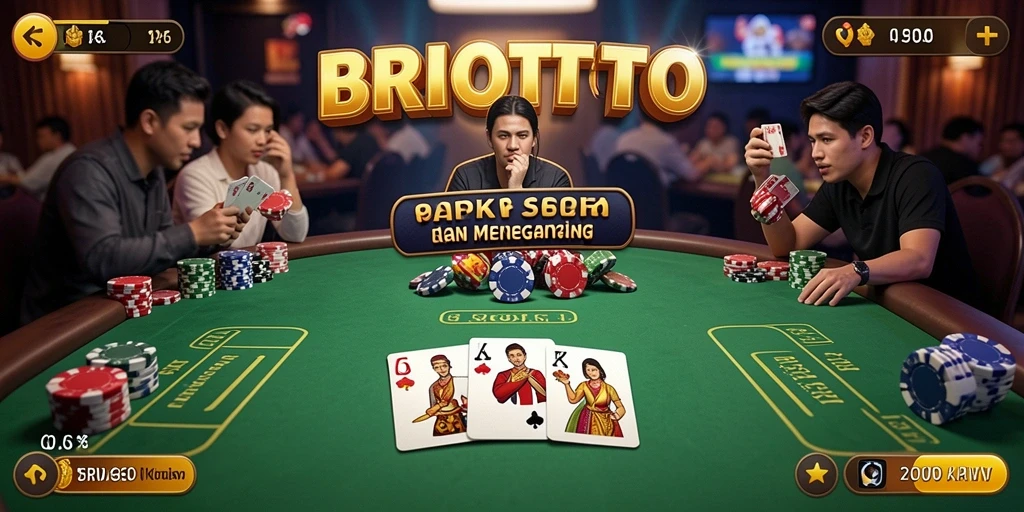 Tampilan gameplay seru di BRIOTOTO saat bermain poker.