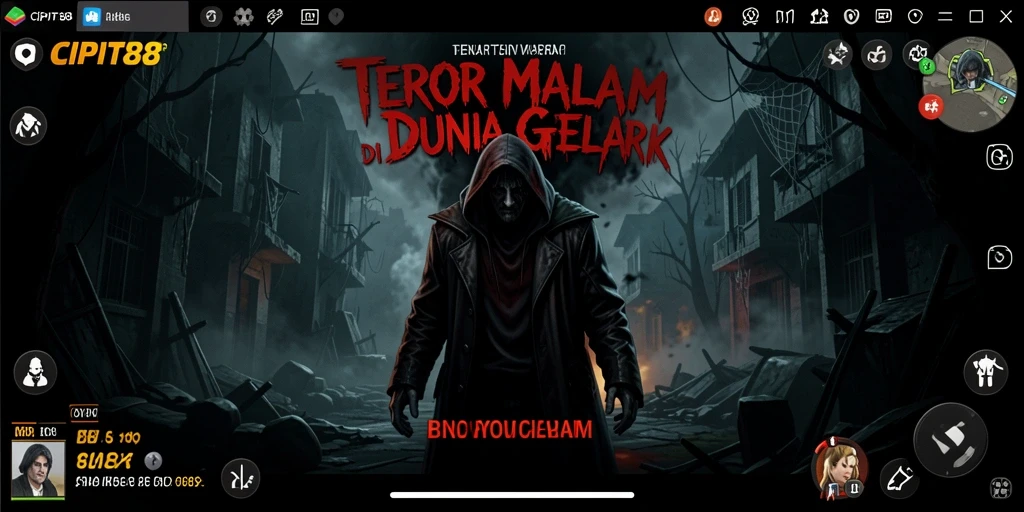 Screenshot utama menampilkan gameplay menakutkan dalam CIPIT88.