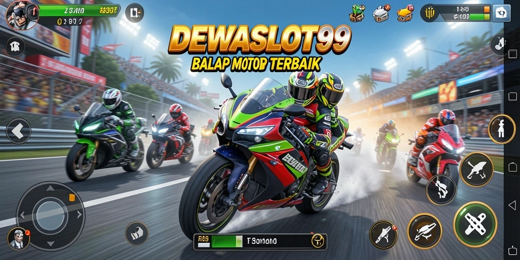 Gameplay mendebarkan dalam balapan motor di DEWASLOT99.