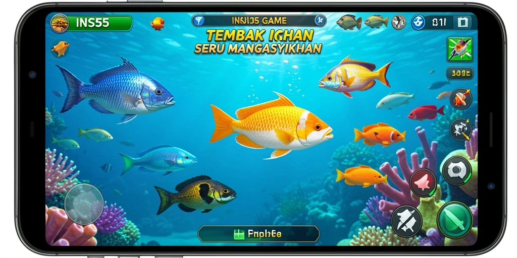 Tangkapan ikan yang seru dalam gameplay INS55.
