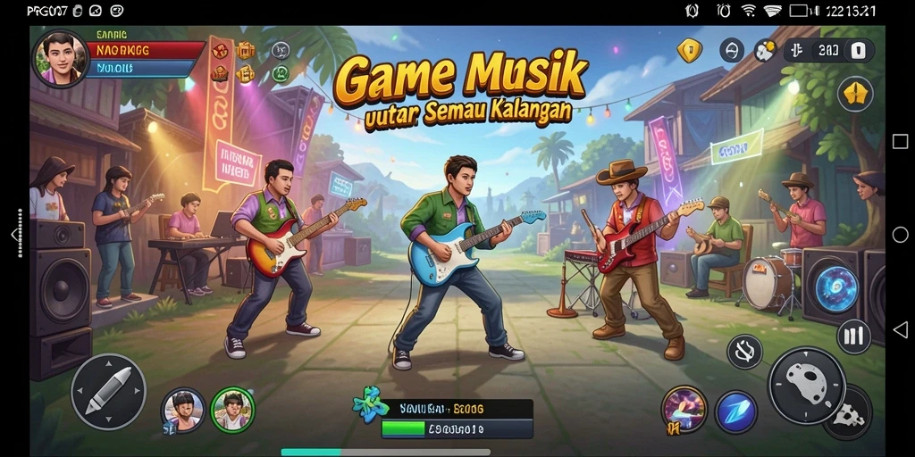 Screenshot gameplay PRG007 yang menampilkan keseruan bermain musik.