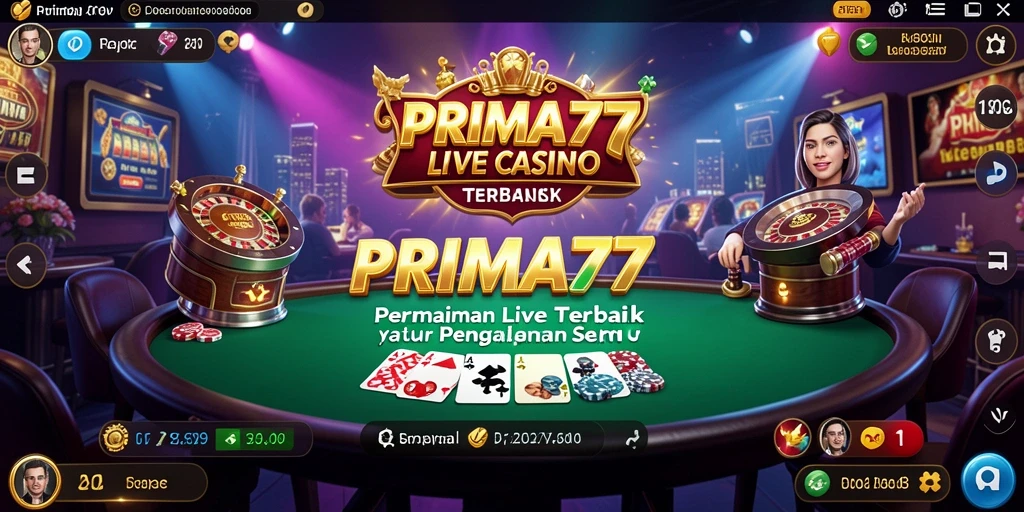 Tampilan screenshot utama PRIMA77 menampilkan dealer dan meja permainan Live Casino yang menarik.