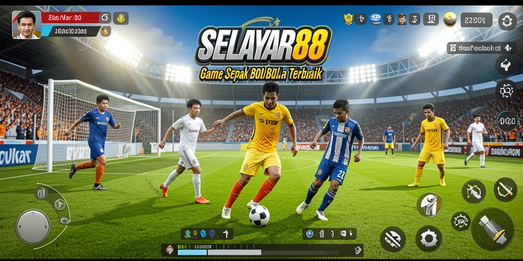 Menampilkan gameplay seru dari SELAYAR88 dengan aksi-aksi sepak bola yang menegangkan.